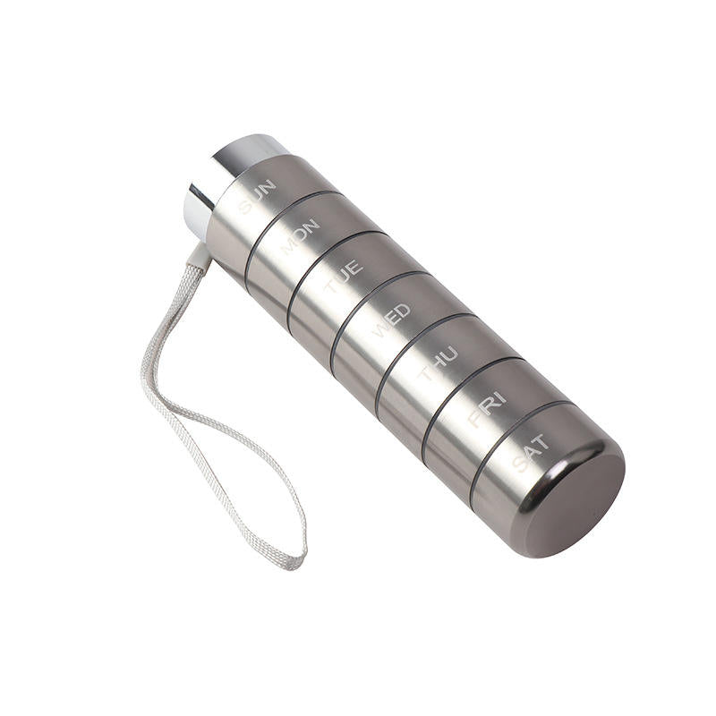 Premium Metal Weekly Pill Case 7 Compartments