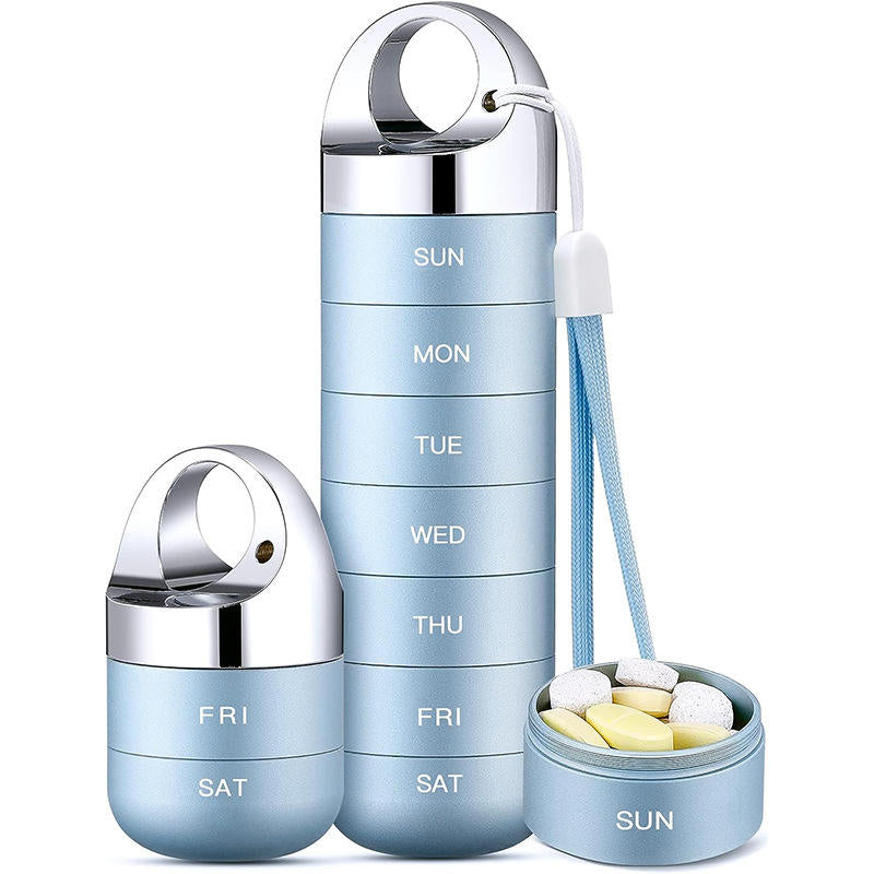 Premium Metal Weekly Pill Case 7 Compartments